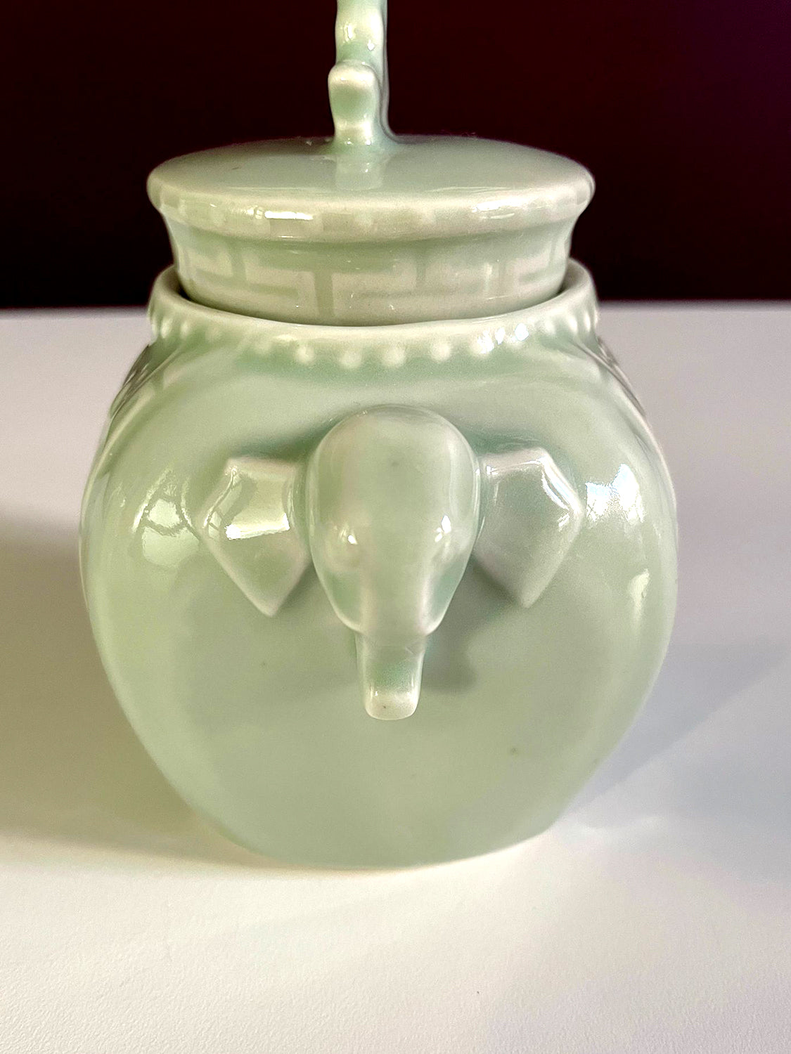Celadon tea set with elephant teapot | Bombay Company Atelier Aeris