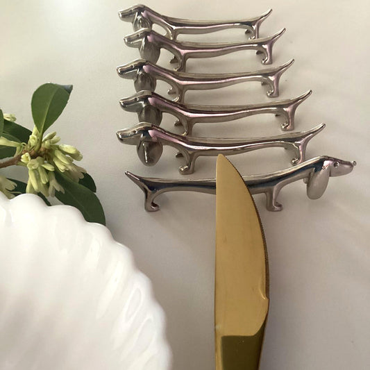 Silver-plated dachshunds (knife rests) - 6 Atelier Aeris