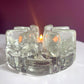 Brutalist Glass Tealight Holder & Pot Warmer | Ice Glass | ca. 1970–1980