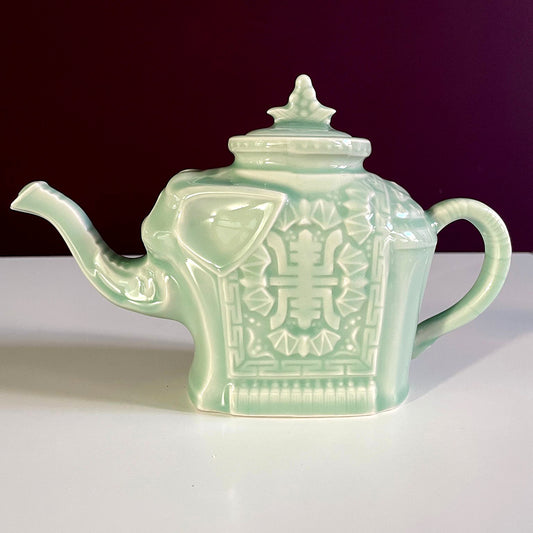 Celadon tea set with elephant teapot | Bombay Company