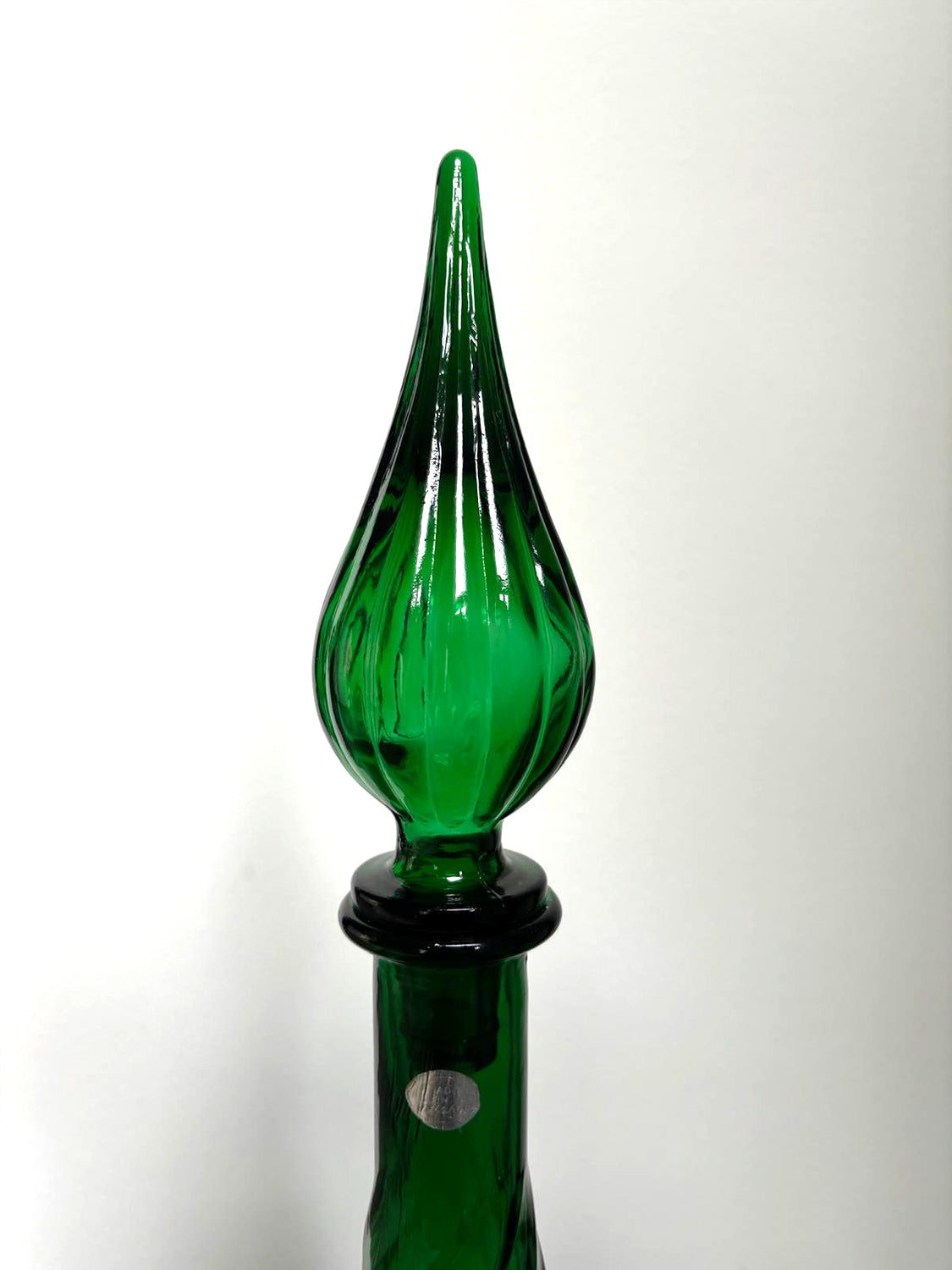 Empoli Genie Bottle | 'Swirl' |Emerald Green | Italy | 66 cm