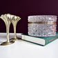 Crystal jewelry box - Baccarat style with brass | Italy | ca. 1960–1980