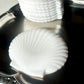 Set of opaline shell plates (11) | milky white glass