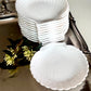 Set of opaline shell plates (11) | milky white glass