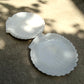 Set of opaline shell plates (11) | milky white glass