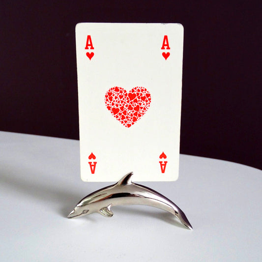Silver-Plated Dolphin Name Card Holders | Set of 6