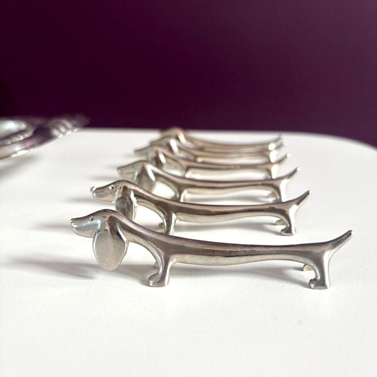 Silver-plated dachshunds (knife rests) - 6