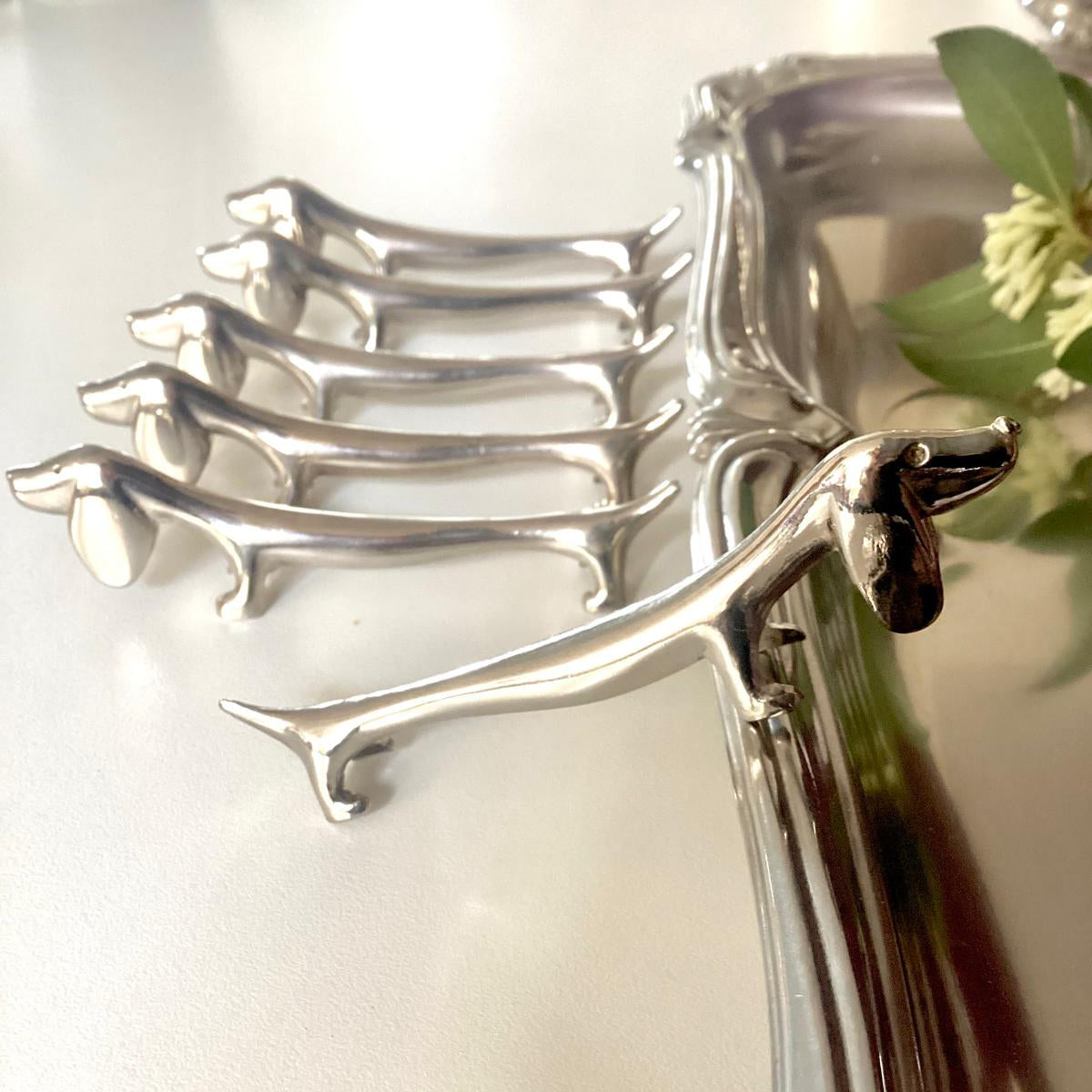 Silver-plated dachshunds (knife rests) - 6