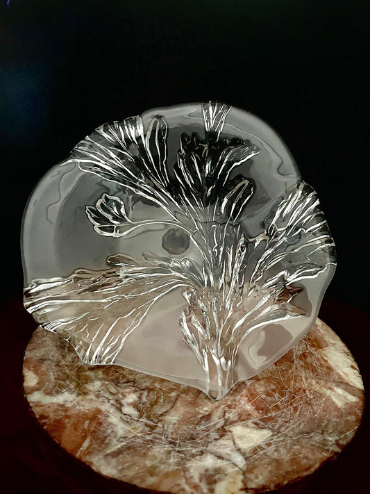 Vintage Walther-Glas Mikasa | Glass bowl | floral relief | West Germany 70s/80s