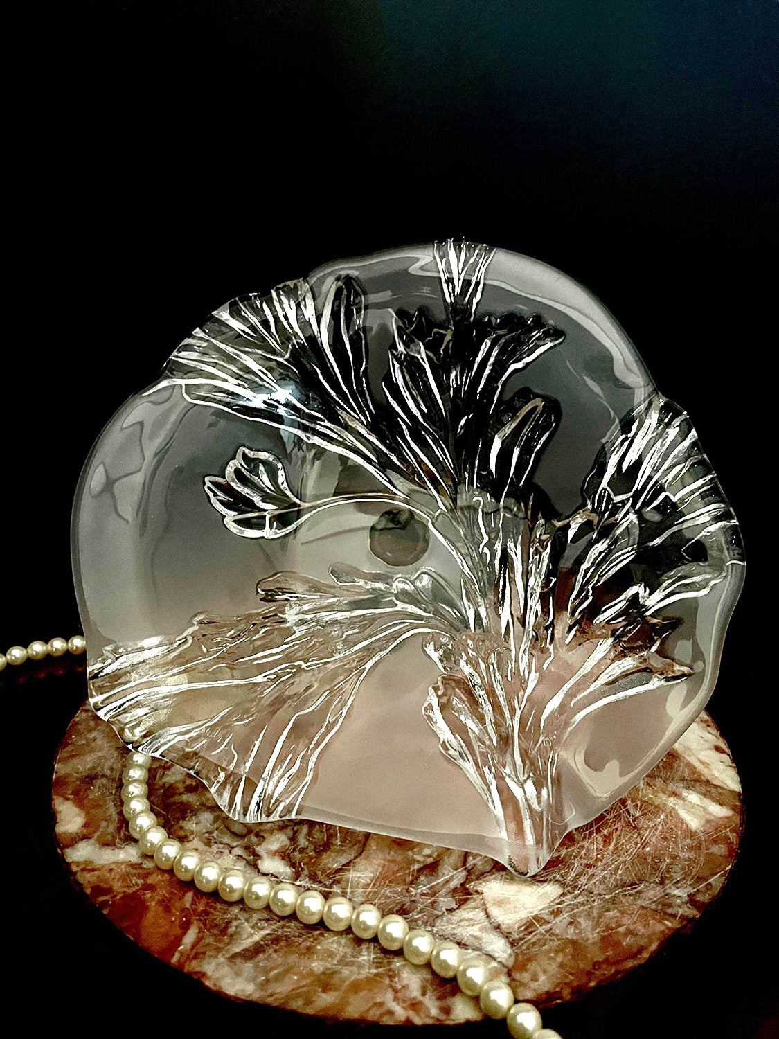 Vintage Walther-Glas Mikasa | Glass bowl | floral relief | West Germany 70s/80s