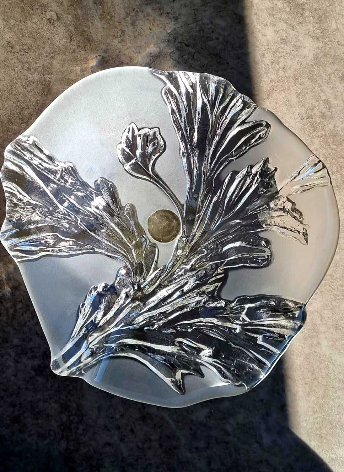 Vintage Walther-Glas Mikasa | Glass bowl | floral relief | West Germany 70s/80s