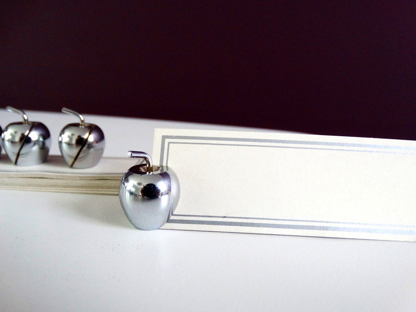 Vintage apple name card holders (4) in original box