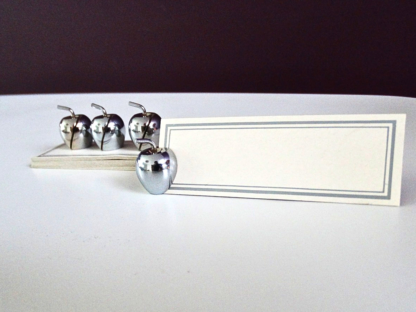 Vintage apple name card holders (4) in original box