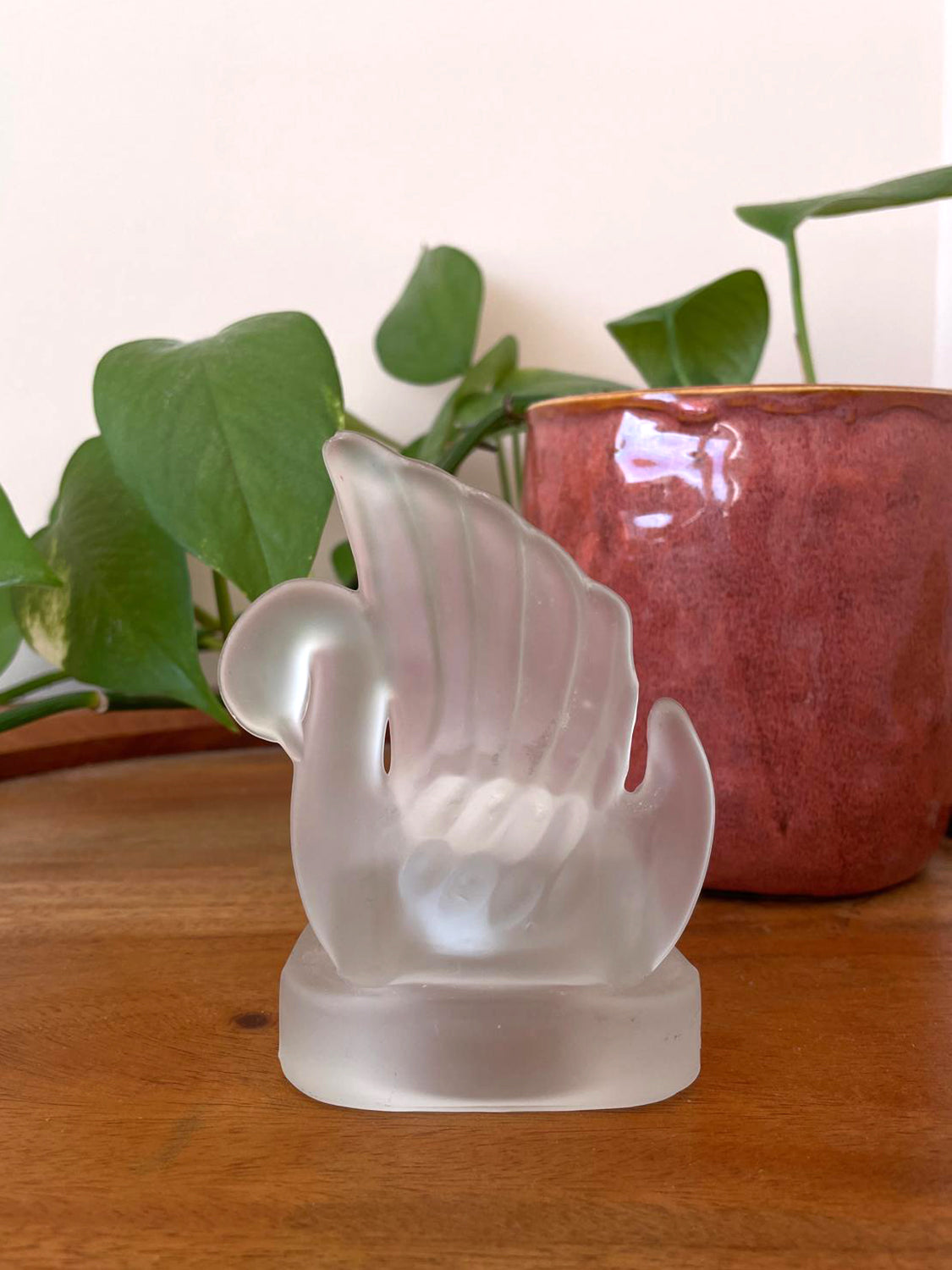 Art Deco Style Swan Tealight Holder | Frosted Glass