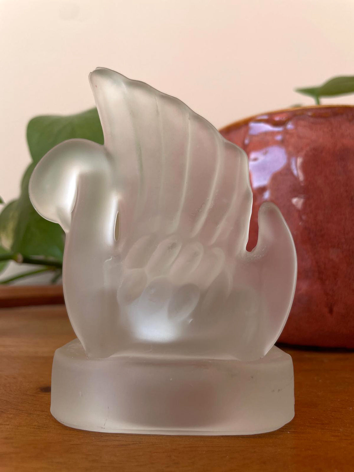 Art Deco Style Swan Tealight Holder | Frosted Glass