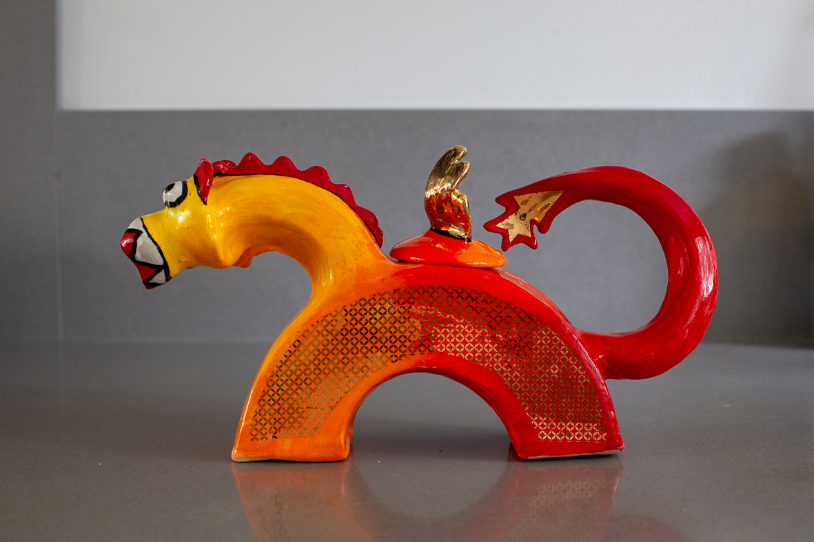 Ceramic Dragon teapot Sarah Michael
