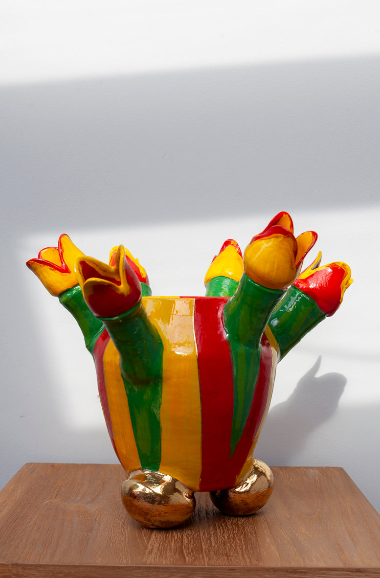 Stripey tulip vase draumr