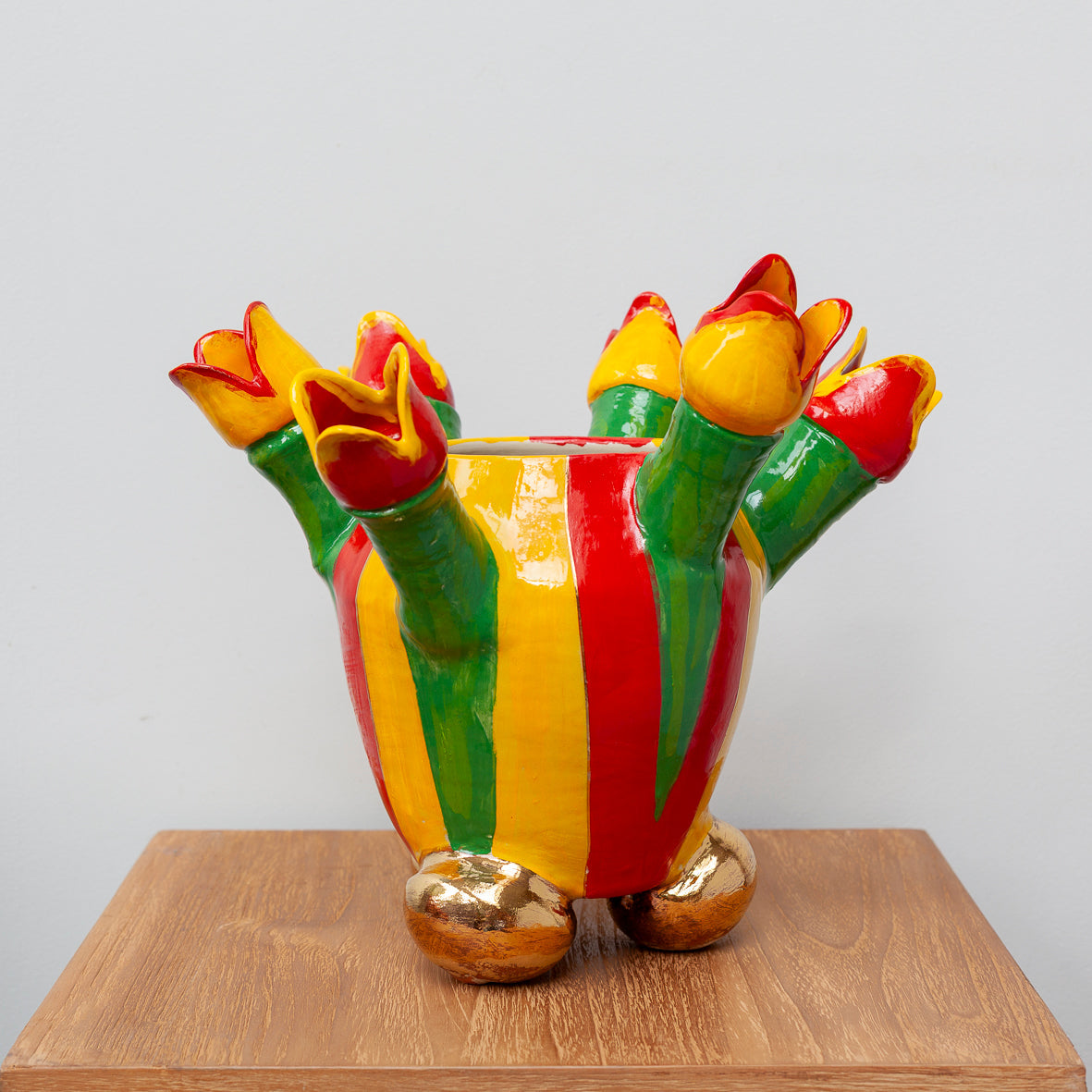 Stripey tulip vase draumr